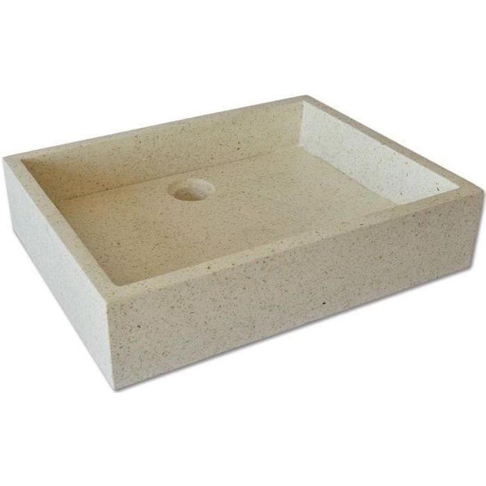 Vasque à poser en Terrazzo crème, Coreal