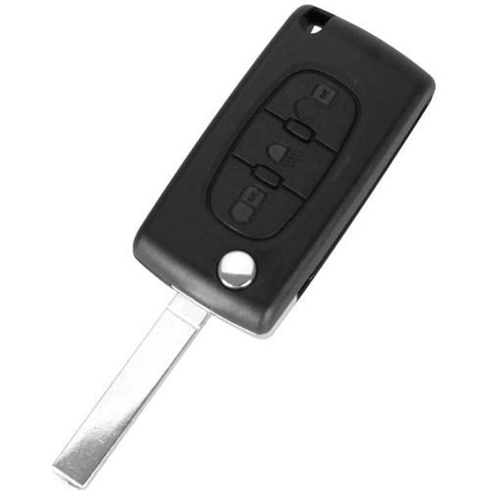 Coque clé pour Citroen C4 C5 C4 Picasso C6 - CE0523 - Plip clé télécommande 3 Boutons Phare Lame sans Rainure Phonillico®