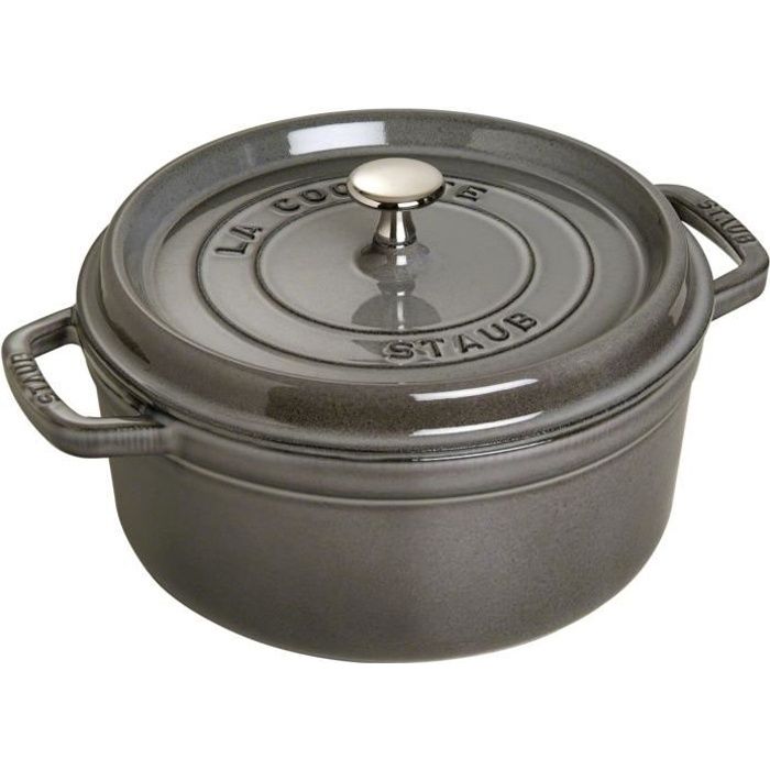 STAUB 405002460 - Cocotte ronde - Ø 24 cm - Gris graphite
