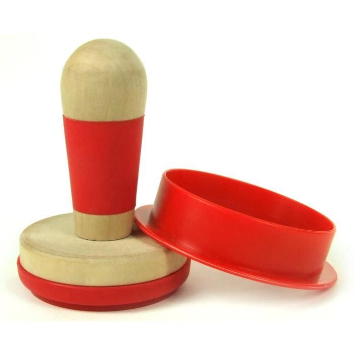 YOKO DESIGN Tampon à biscuits joyeux anniversaire avec emporte-pièce bois et rouge