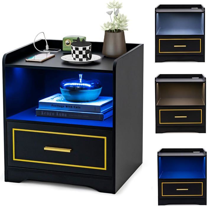Petite Table De Chevet Simple Style Liberty - Bois Massif - Italie - Fin XIXème