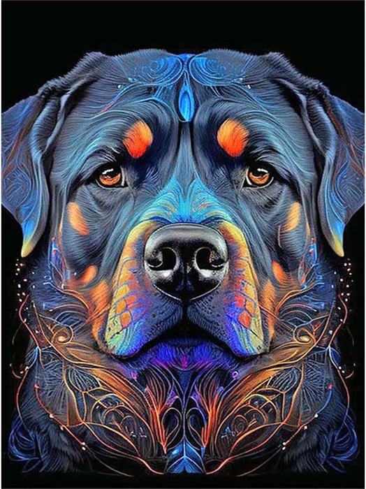 Kit Peinture Diamant 5D Feelive - Motif Jeune Et Chien - 30x40 Cm - Diamants Ronds Brillants - Loisir Créatif Adulte/enfant