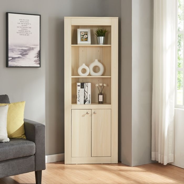 Armoire dangle Eura avec 2 portes et 5 étagères panneau de particules 170 x 62 x 30 cm effet chêne