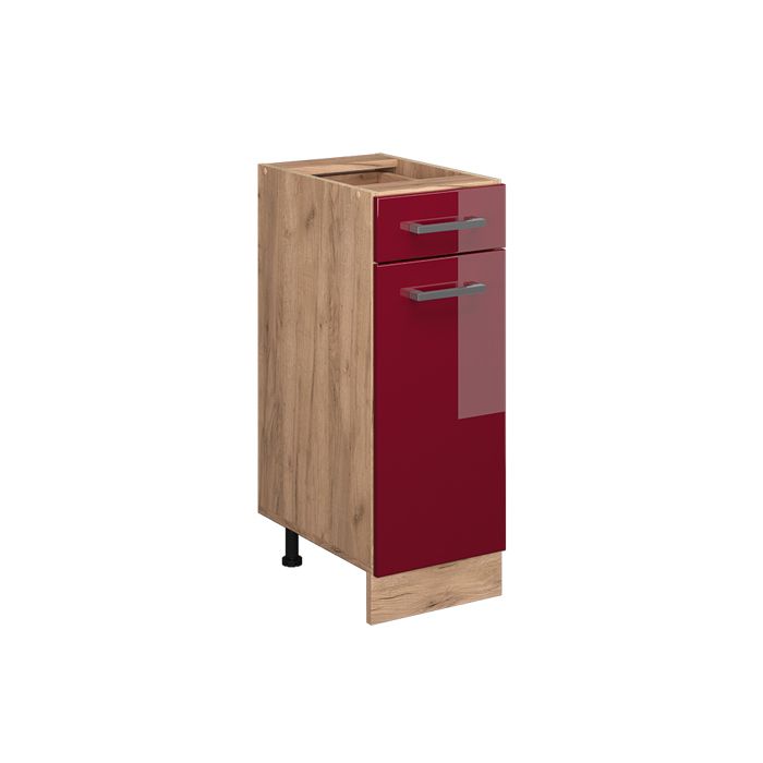 Meuble cuisine R-Line 30cm sans PT Rouge brillant/Chêne de force doré Vicco 37472