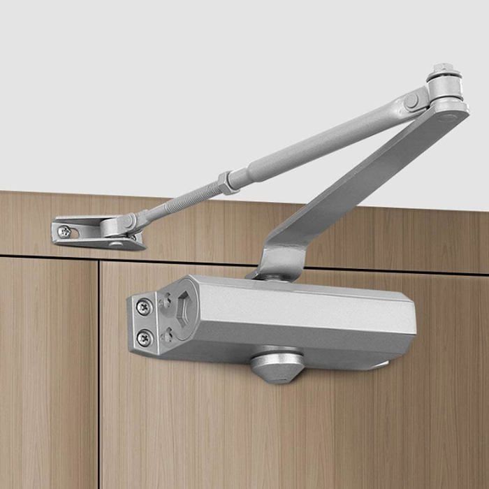 Ferme-porte à Ressort Réglable – Fermeture Automatique Pour Porte Grise