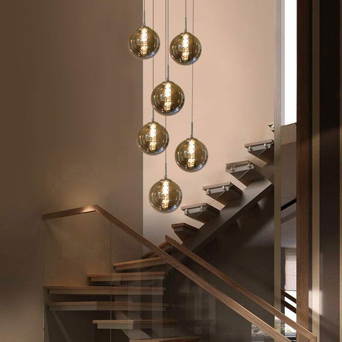 Suspension - NETTLIFE - Modèle N/A - 6 lampes G9 - Gris - Réglable en hauteur