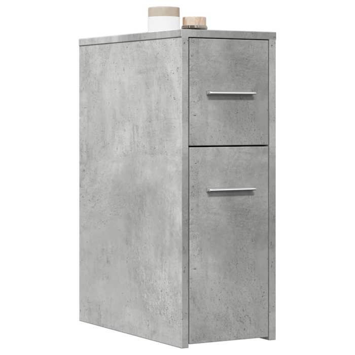 vidaXL Armoire de salle de bain étroite avec roulettes gris béton armoire de salle de bain haute rangement de salle de 855280