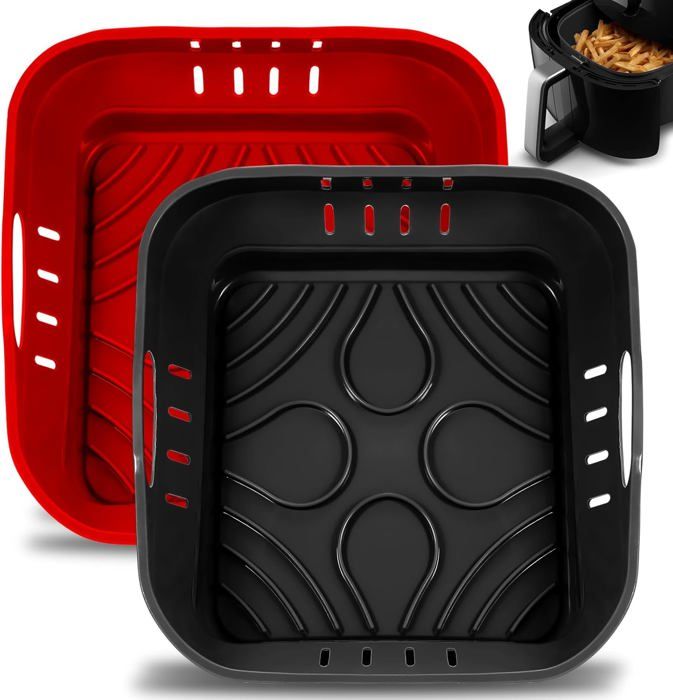 Moules Silicone Air Fryer YINGRACE 22cm - Lot De 2, Antiadhésifs Pour COSORI, Ninja, Cecotec