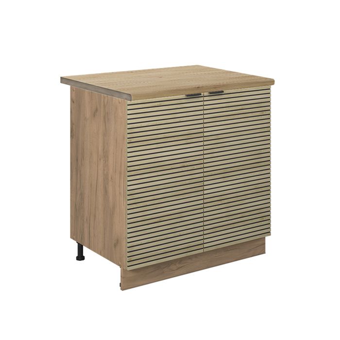 Meuble bas de cuisine Fame-Line 80cm avec étagère PT Chêne Panneau en chêne/Chêne de force doré Vicco 51361