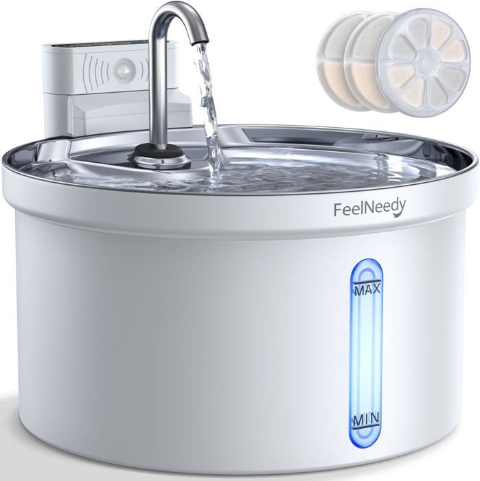 Comparer les prix de 3,5L Fontaine À Eau Et Pour Chat Sans Fil Avec Batterie 4000Mah,Fontaine A Eau Chat Silencieuse Inox Detecteur De Mouvement