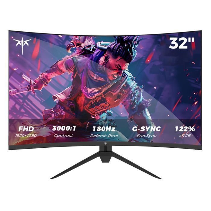 Moniteur de Jeu Incurvé KTC H32S17C – 32 Pouces 180Hz 1500R – Résolution 1920×1080 ELED Panneau VA – Support HDR FreeSync/G-Sync