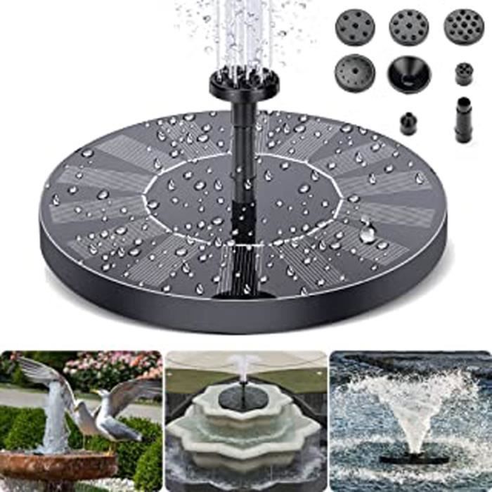 Fontaine Solaire Extérieur 4 Buses - Pompe Bassin Oiseaux Jardin Écologique