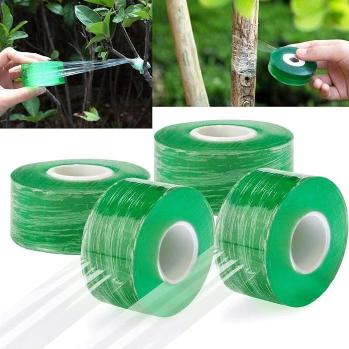 4 Pièces Greffage Ruban, 100M x 3 CM Réparation de Plante Film de Greffe Biodégradable Extensible et Auto-Adhésif Bande Barrière d'Humidité pour Pépinière, Jardin, Arbres Fruitiers Transparent 4 Pièces Greffage Ruban, 100M x 3 CM Réparation de Plante Film de Greffe Biodégradable Extensible et Auto-Adhésif Bande Barrière d'Humidité pour Pépinière, Jardin, Arbres Fruitiers Transparent