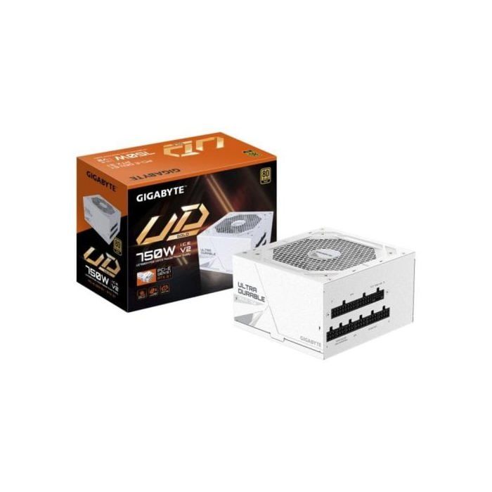 Fuente de Alimentación GIGABYTE 750W 80 PLUS Gold UD750GM PG5 V2 ICE Modular ATX 3.1 Blanca