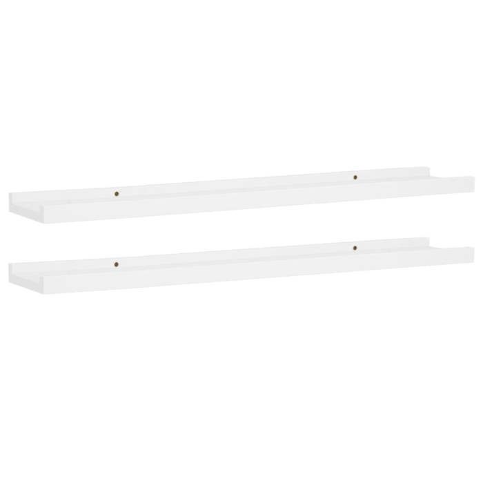 “Winter SaleTOP Étagères muraleensemble élégant Blanc - Étagères à rebord pour cadre photo 2 pcs Blanc 80x9x3cm MDF PRO90744
