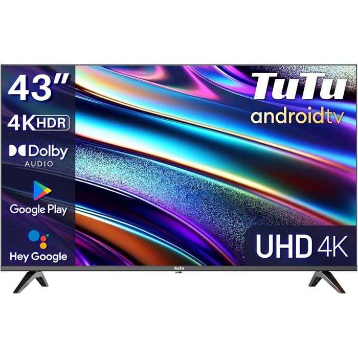 Téléviseur Smart TuTu 43 Pouces 4K UHD WiFi Bluetooth Android TUS43UQ1A