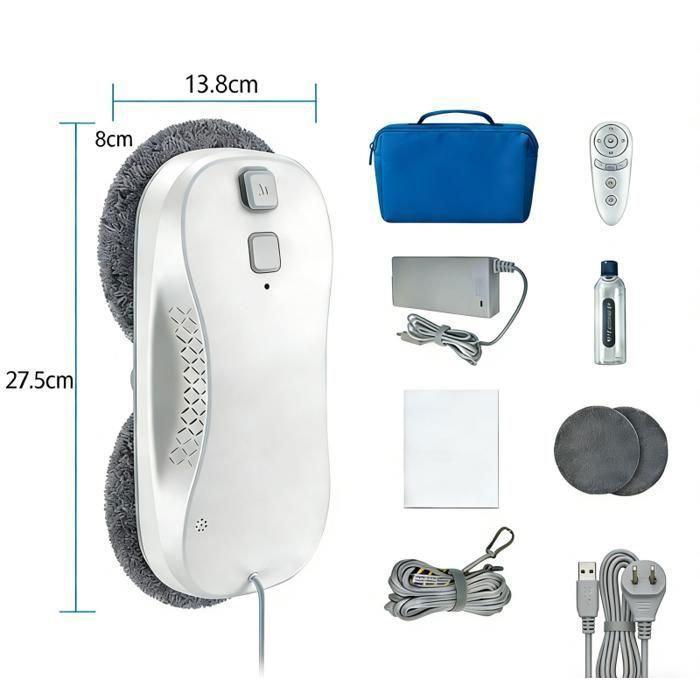 Robot Laveur Vitre Electrique - Double Pulvérisation deaurservoir deau 60mL - 3 Modes AutomatiquesTélécommande - Napasa