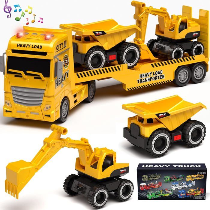 DeAO Camion Benne à Ordures De Construction à Propulsion Par Fricti Avec Trois Poubelles Capteur Automatique A Inertie Et D Am