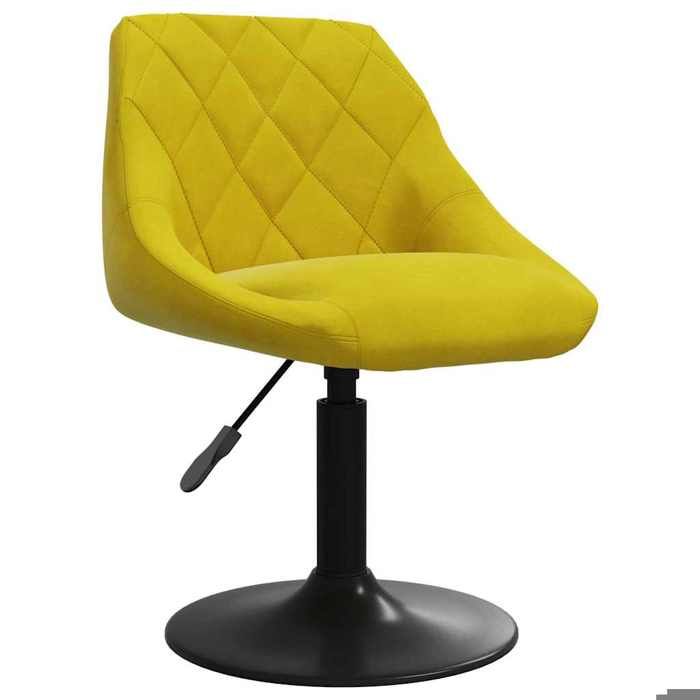 Sarazyj® Tabouret de bar - Tabouret Haut Siège Haut 1 place Max charge 110kg 46 x 44 x (62 5-77 5) cm - Jaune moutarde Velour