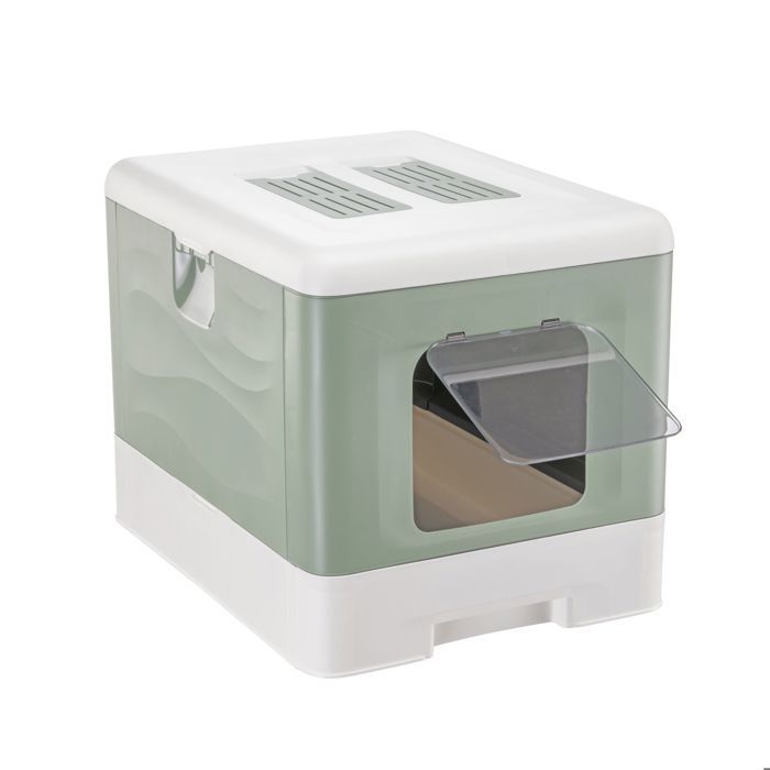 Bac à litière pliable pour chat - FERPLAST - SAHARA - Vert - Tiroir coulissant - Filtre à charbon Bac à litière pliable pour chat - FERPLAST - SAHARA - Vert - Tiroir coulissant - Filtre à charbon