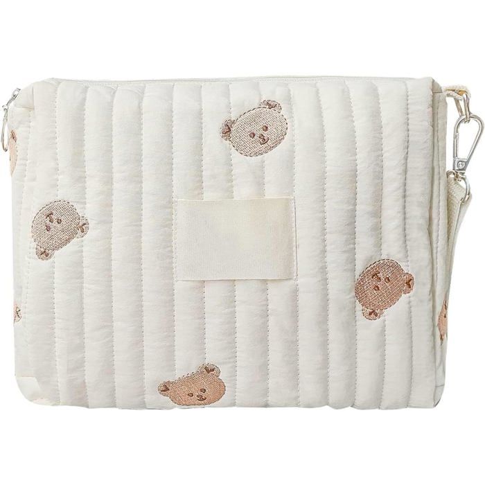 Sac à Langer Sacs à Couches Matière en Pur Coton Sacs à Couches avec Fermeture Éclair Diaper Bag Organization Multifonctionnel
