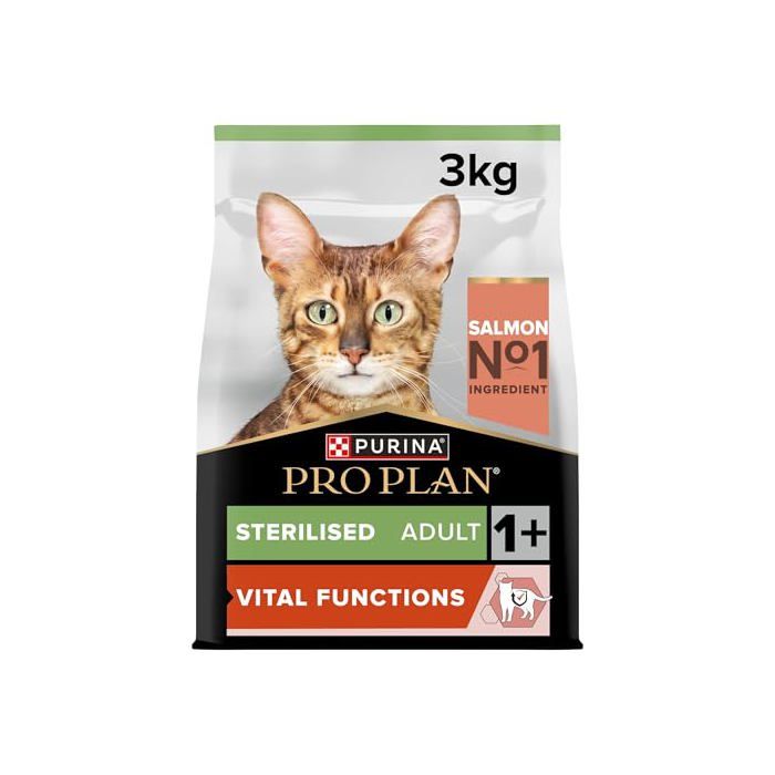 Croquettes pour chat adulte - PRO PLAN - Saveur Saumon 3kg - Stérilisé/castré - Contrôle calculs urinaires - Haute protéine