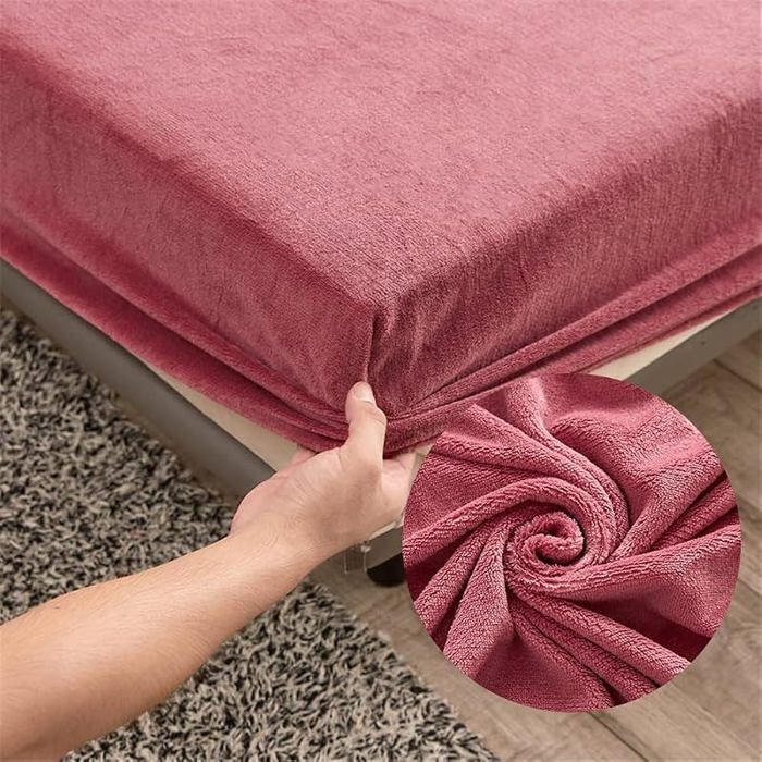 Drap Housse en Polaire 180x220 - Bonnet 25 cm pour Matelas Épais - Housse de Matelas Respirant avec Une Rebord Élast PARURE DE DRAP