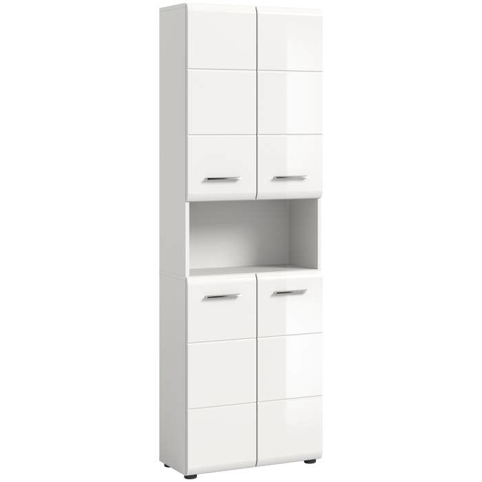 [en.casa] Colonne de salle de bain large Ice blanc 60 x 30 x 185 cm