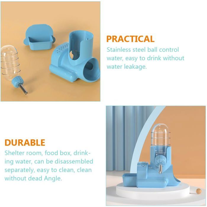 Abreuvoir Vertical Anti-Fuite Bouteille deau Pratique Distributeur deau Réutilisable Bleu Bille INOX Contrôlant Le Débit