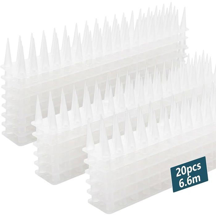 Pics Anti Pigeon Plastique (66m 20 pcs Transparent) - Kit avec 40 Vis & 40 Colliers de Serrage pour Balcon Gouttière Rambarde