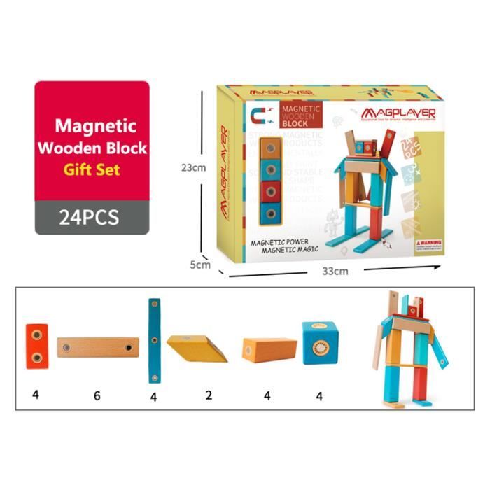 ECHOCUBE – Ensemble 70 Pièces Tuiles Magnétiques – Formes Géométriques Colorées – Jouet Éducatif STEM Pour Filles Et Garçons