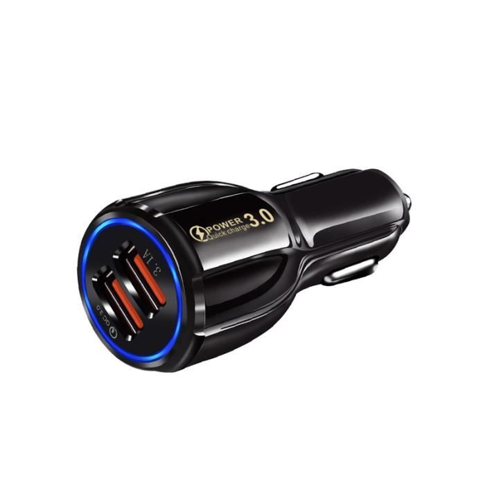 Chargeur de voiture Quick Charge QC3.0 3-USB 4.2A avec Voltmètre pour