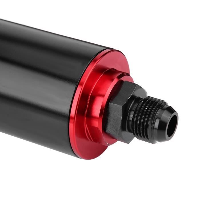 Kit Tuyau Carburant AN6 Tressé 5m + Raccords Rouges-Argent - Compatible Voiture Moto Performance