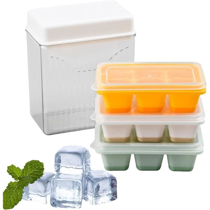 Bac à Glaçons Chef Aid - Lot De 2 Plateaux Blancs Pour 14 Glaçons - Sans BPA, Lavable Au Lave-Vaisselle