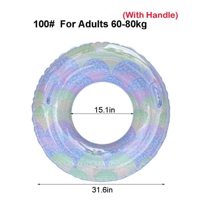 Bouée Piscine Adulte Rayée – Anneau Gonflable 75 Cm – 80 Kg – Plage Fête Été