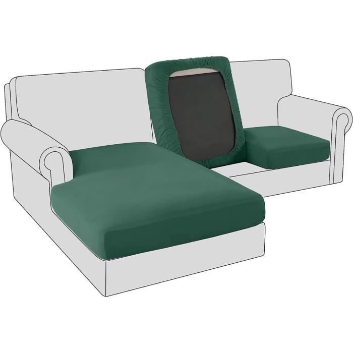 Housses de Coussin de Siège de Canapé Extensible Antidérapant: Housse de Canapé 2 places Imperméable et Élastique en Jacquard, Coussin de Canapé d'Extérieur, Facile à Nettoyer pour Animaux (Noir