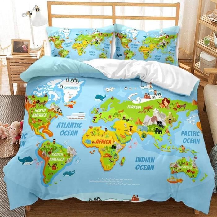 Housse De Couette Imprimée 3D Éléphant Africain - Microfibre, Avec Taies D'oreiller, Plusieurs Tailles
