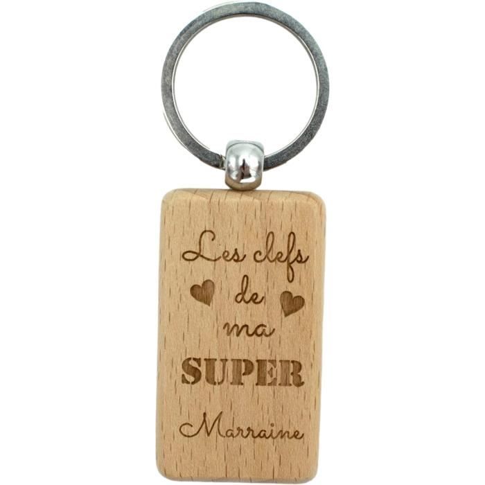 Porte-clés Parrain Et Marraine En Acier Inoxydable - Cadeau Baptême, Communion, Noël - 11