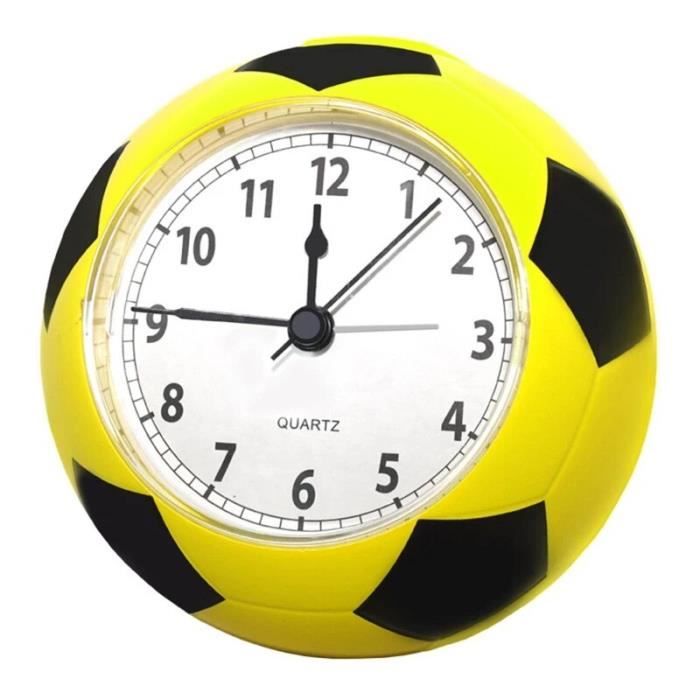 Réveil de football compact pour enfants,horloge de bureau de table pour  étudiants,décoration de chambre à coucher- Yellow[E983]