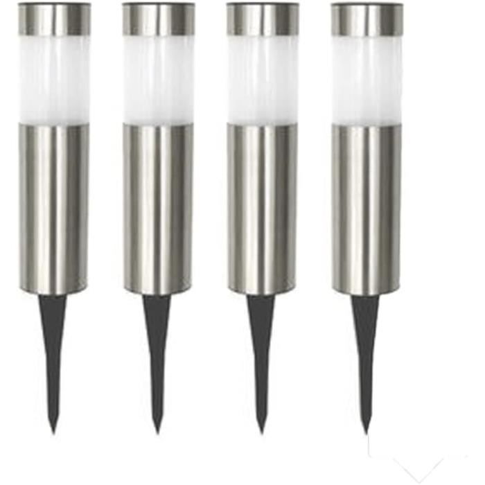 Grundig Lampe Solaire Extérieur Lot De 4 - Lampes De Jardin Sur Piquet - Lumière Blanche - IP44