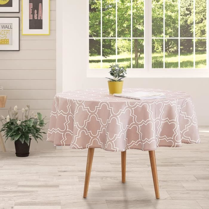 Nappe Ronde 150 Cm Nappes De Table En Polyester Imperméable Sans Rides