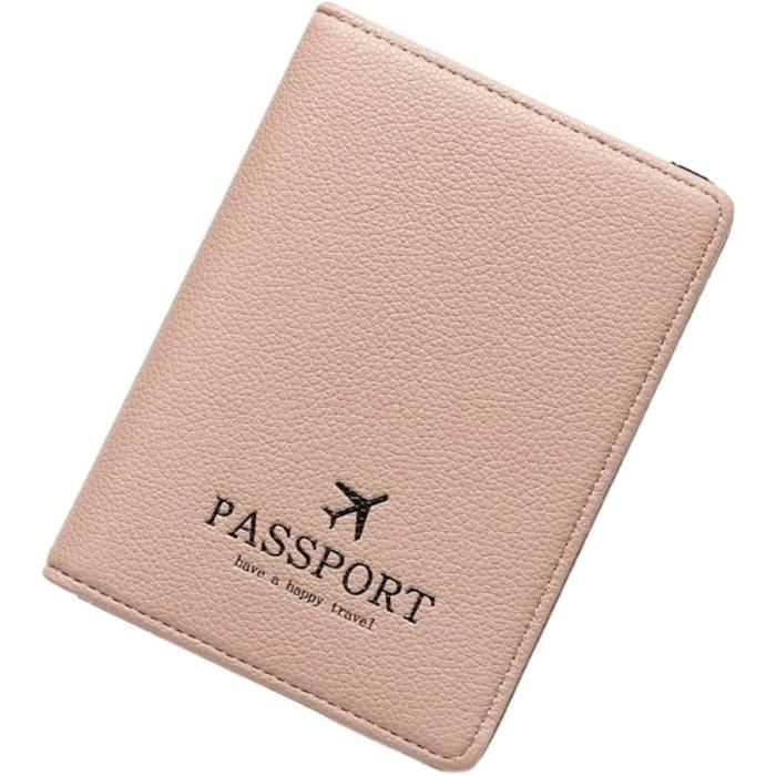 Portefeuille Passeport RFID Violet - 11 Emplacements Cartes Et Poches Multiples