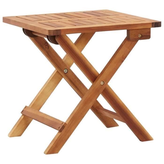Table pliable de jardin - Xixiyanstore - Bois dacacia massif - 40x40x40 cm - Résistante aux intempéries