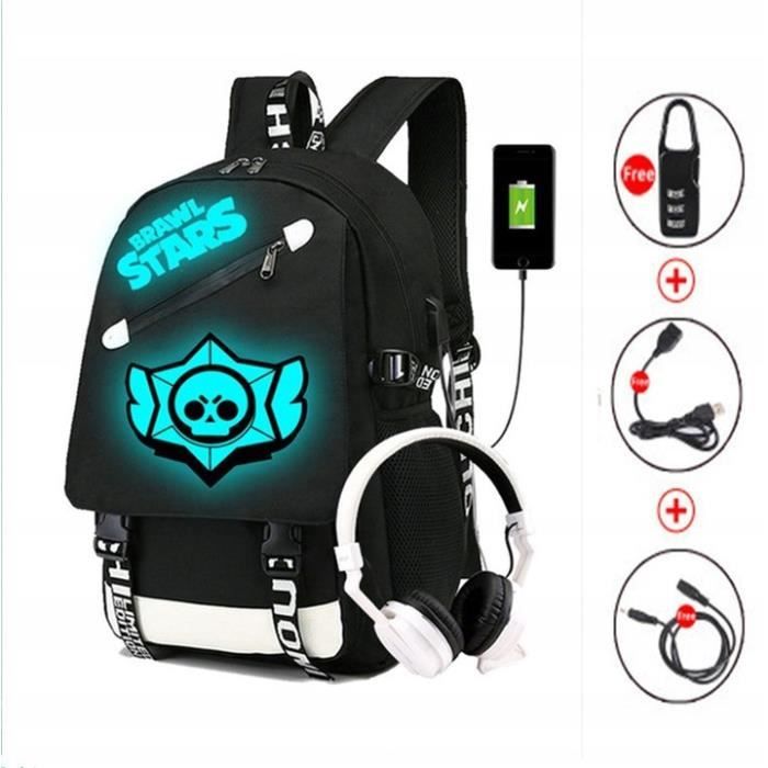 Sac A Dos Scolaire Leon Brawl Stars Spike Cartable Sacs Ecole Monstre Enfant Garcons Filles Nuit Avec Lumineux - brawl stars leon garçon ou fille