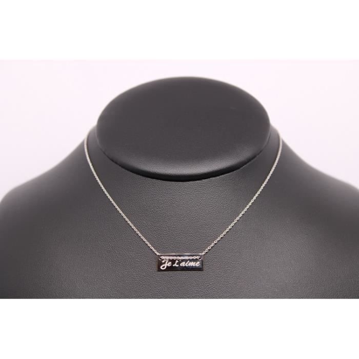 Collier Coeur Gravé "Je T'aime" En Argent 925 Massif - Pendentif Avec Chaîne, Neuf Avec étiquettes - Cadeau Romantique