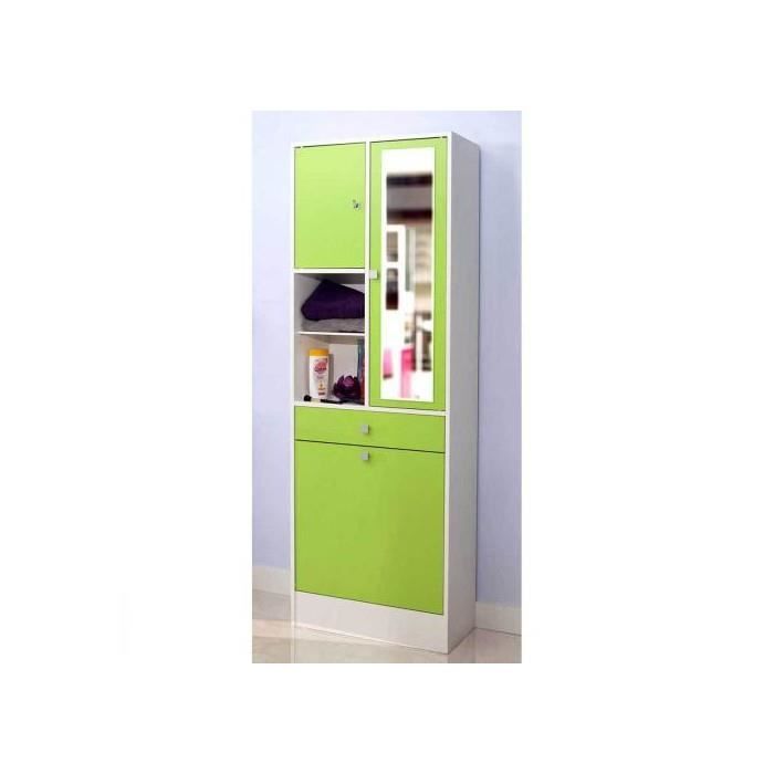 Armoire Salle De Bain Bac A Linge Integre Pomme Verte Achat