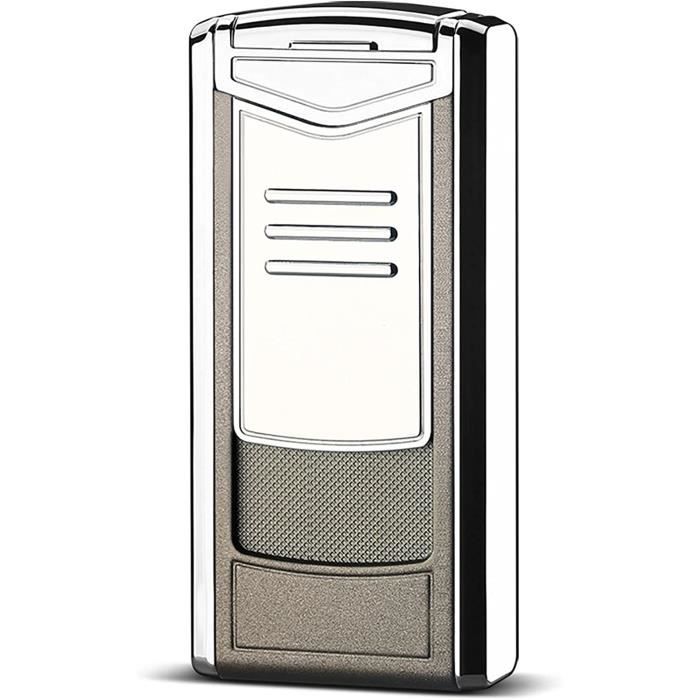 Briquet à Gaz En Métal Coupe Vent Briquet à Butane Quatre Flammes Bleues Briquet De Luxe