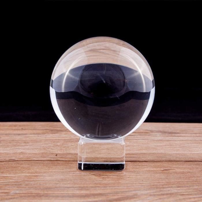 Boule De Cristal Claire K9 50 Mm Avec Support En Bois - Sphère Transparente Pour Photographie Créative, Décoration Maison, Cadeau - Très Lisse Et Brillante - 6