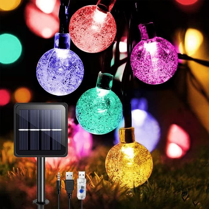 Guirlande Solaire Extérieure 8M 30LED - IP65 étanche 8 Modes - Blanc Chaud Jardin/mariage