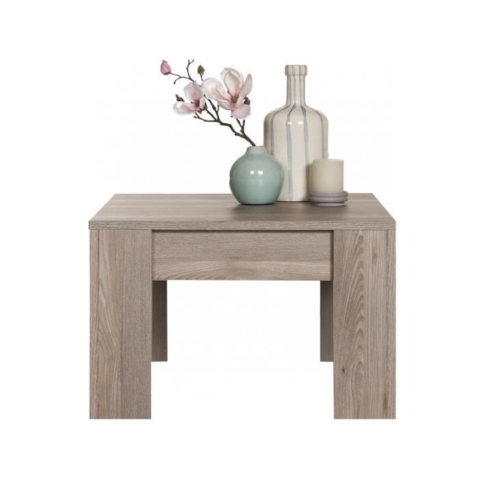 Table Basse Carree 60x60 Cm En Bois Coloris Chene Nelson Marron